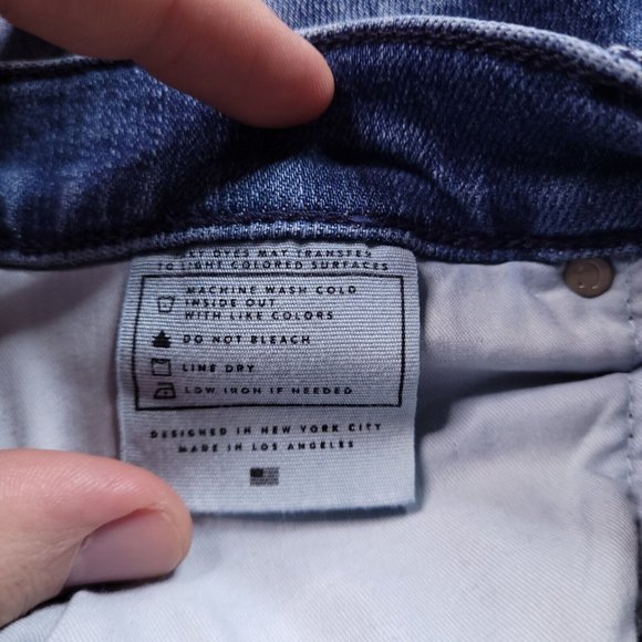 AYR The Bomb Pop Jeans Cropped Raw Hem Straight Leg Preppy Size 33S 33x24 - Picture 6 of 8
